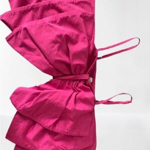 Bright primo, spaghetti strap bow crop top.